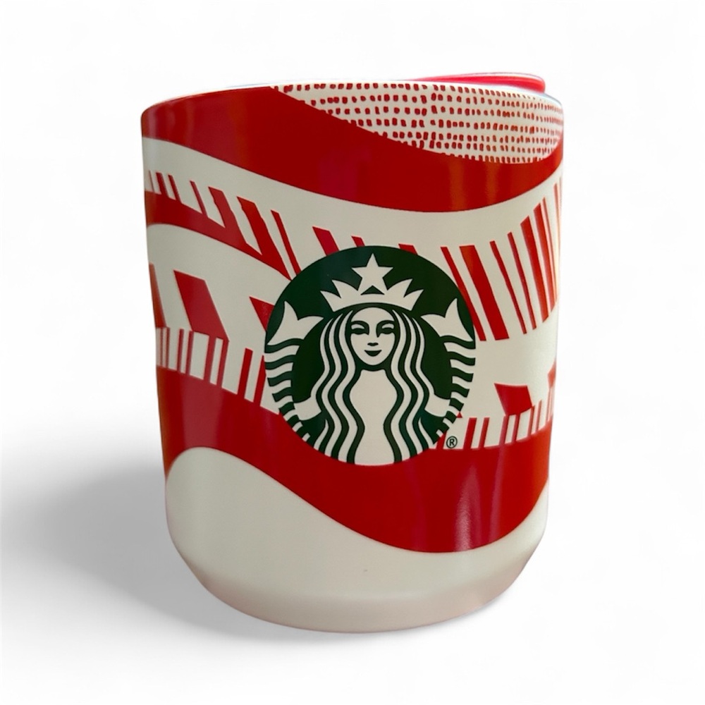 Starbucks Vibrant Red and Cream Piano Keys Ceramic Coffee Cup
